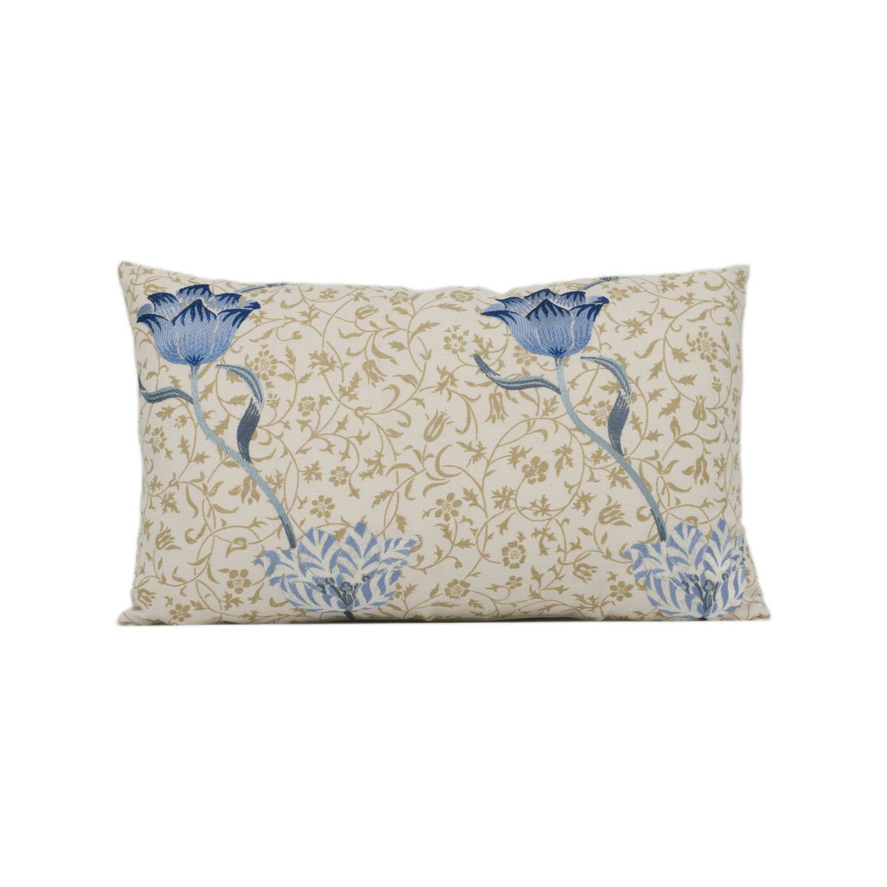 William Morris - Garden Tulip Embroidery - Indigo / Woad - Classic Floral Cushion Cover - Handmade Throw Pillow - Designer Home Décor