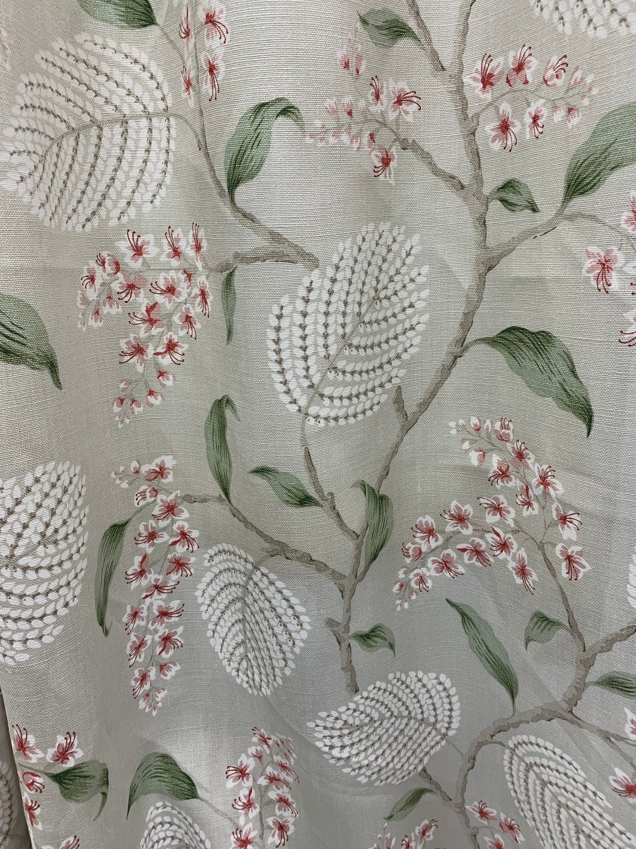 Colefax and Fowler - Atwood Pink and green Fabric -   Made to Measure Curtains - drapery panels