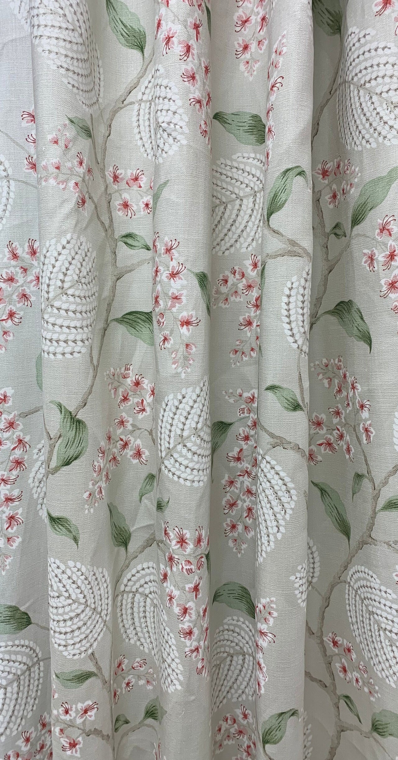 Colefax and Fowler - Atwood Pink and green Fabric -   Made to Measure Curtains - drapery panels