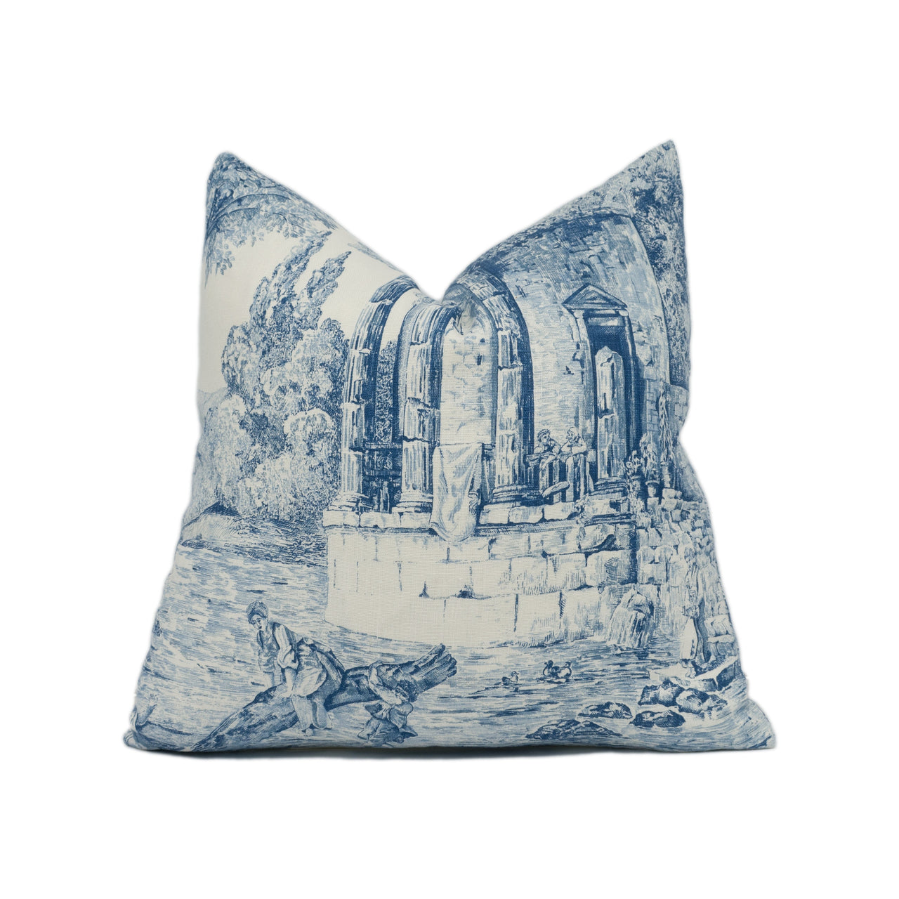 Zoffany - Le Temple De Jupiter - Beautiful Antique Old World Toile Cushion Cover - Handmade Throw Pillow - Designer Home Décor