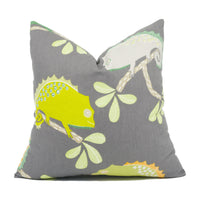 Thumbnail for Scion - Calmer Chameleon - Moss / Citrus / Charcoal - Funky Chameleon Cushion Cover - Handmade Throw Pillow Designer Home Decor