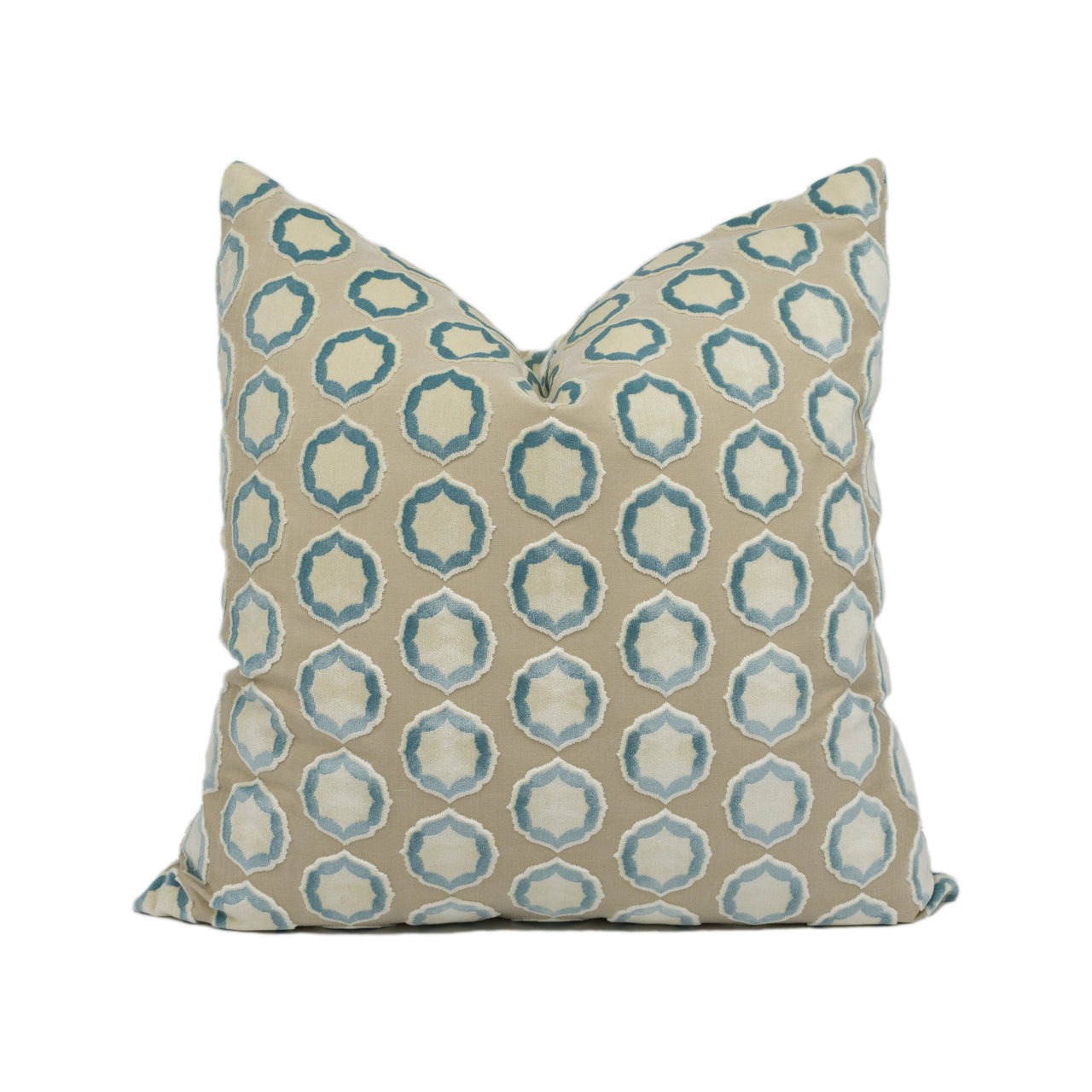 Manuel Canovas - Tiana - Ciel / Ivoire -  Glamorous Designer Cut Velvet Cushion Cover - Handmade Throw Pillow - Designer Home Décor