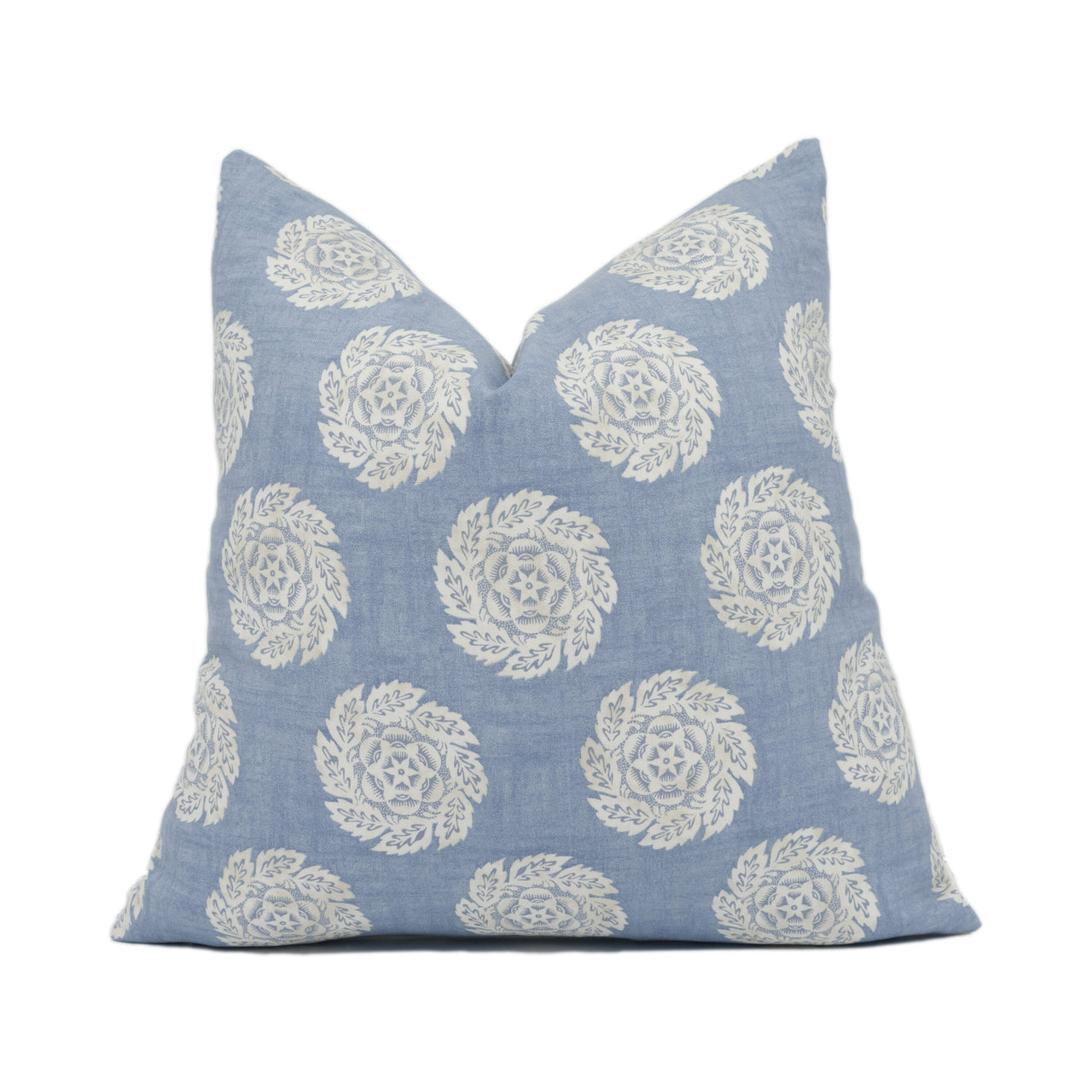 William Yeoward - Designers Guild - Barrameda - Sky - Floral Rosette Cushion Cover - Handmade Throw Pillow - Designer Home Décor