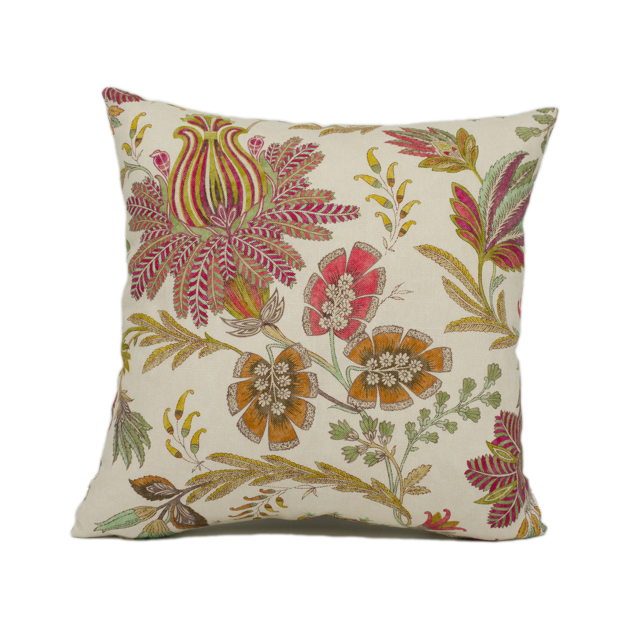 Colefax and Fowler - Casimir - Red / Green - Fine Paisley Inspired Floral Cushion Cover - Handmade Throw Pillow - Designer Home Décor