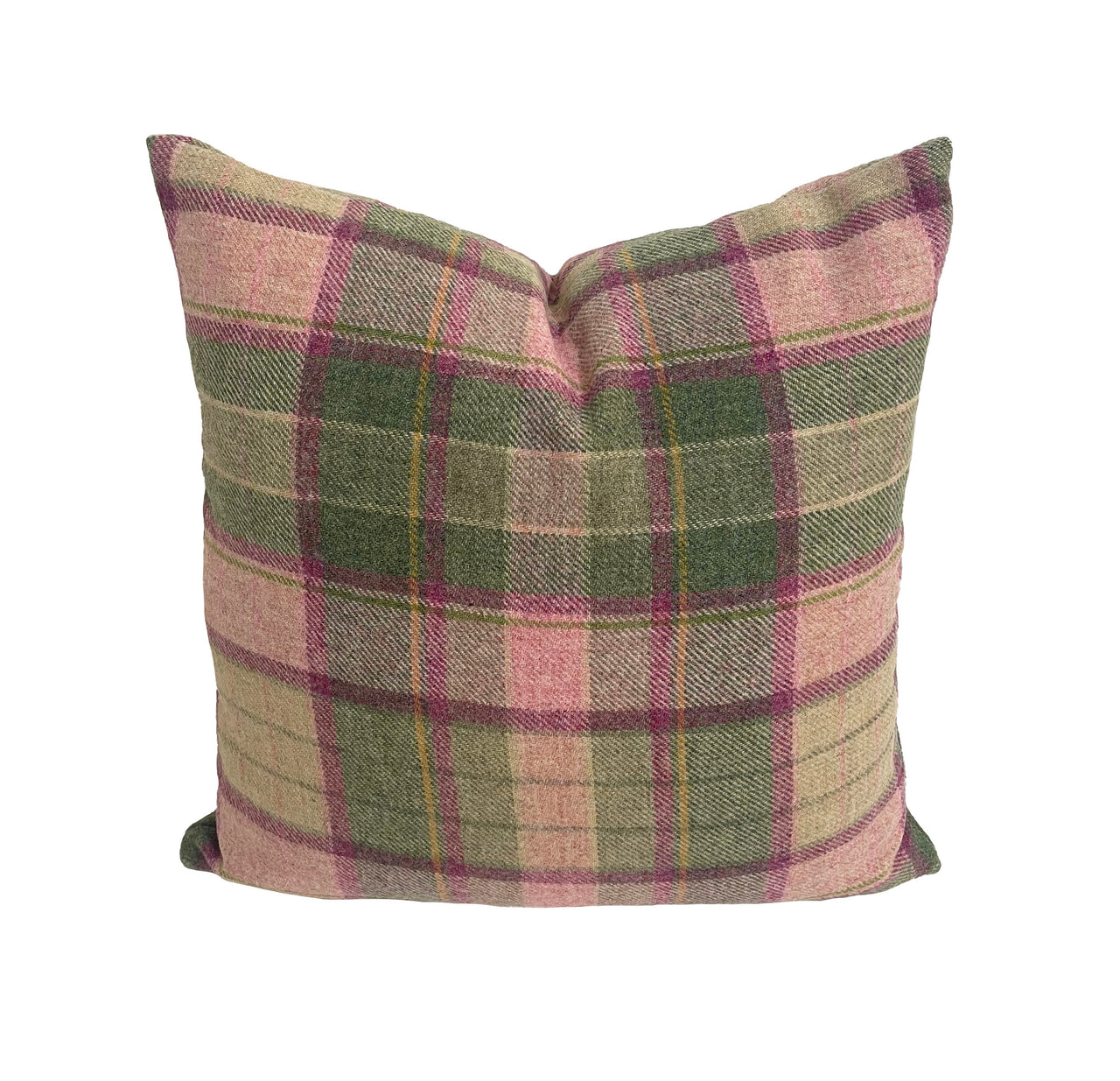 Chess Designs - Lewis - Peony - 100% Pure New Wool Plaid Cushion Cover - Handmade Throw Pillow Luxury Home Decor