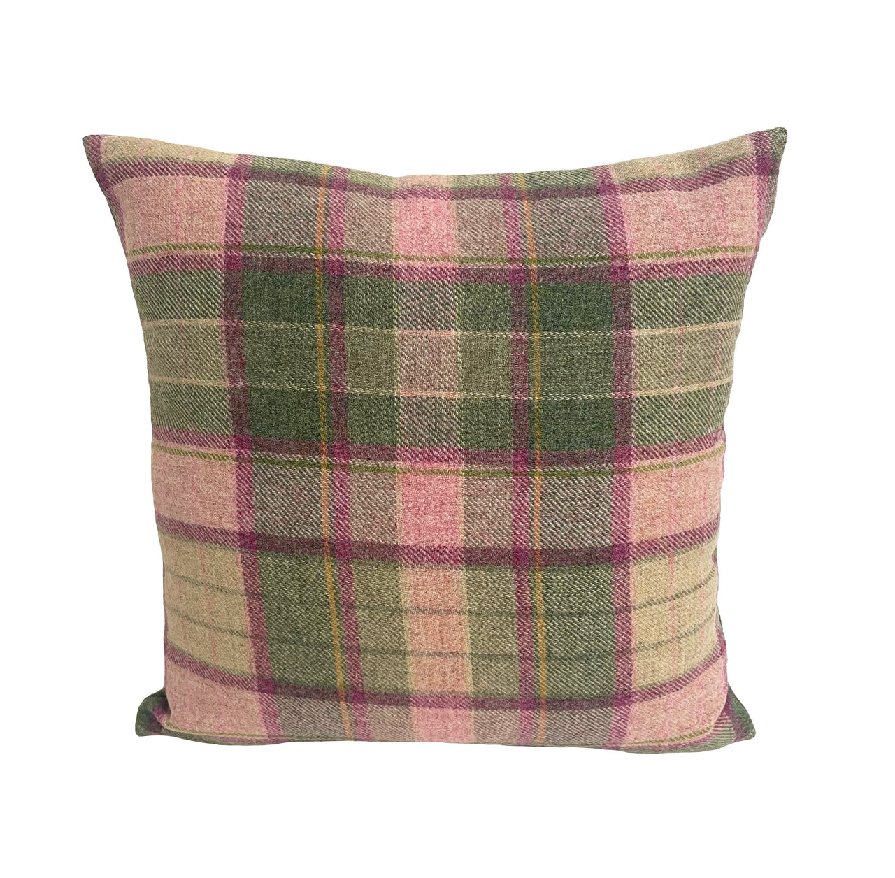 Chess Designs - Lewis - Peony - 100% Pure New Wool Plaid Cushion Cover - Handmade Throw Pillow Luxury Home Decor