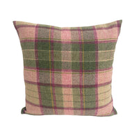 Thumbnail for Chess Designs - Lewis - Peony - 100% Pure New Wool Plaid Cushion Cover - Handmade Throw Pillow Luxury Home Decor