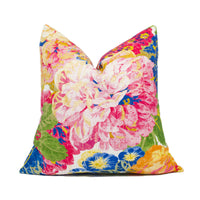 Thumbnail for Sanderson - Very Rose and Peony - Multi - Bright Colourful Graphic Floral Cushion Cover - Handmade Throw Pillow - Designer Home Décor