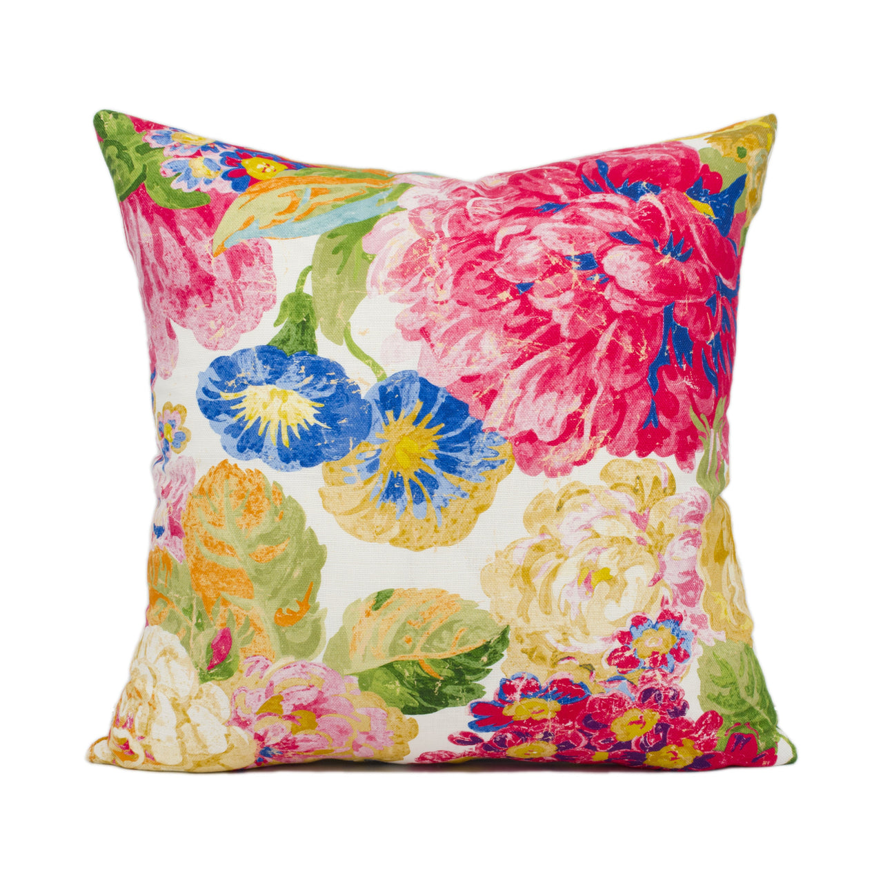 Sanderson - Very Rose and Peony - Multi - Bright Colourful Graphic Floral Cushion Cover - Handmade Throw Pillow - Designer Home Décor