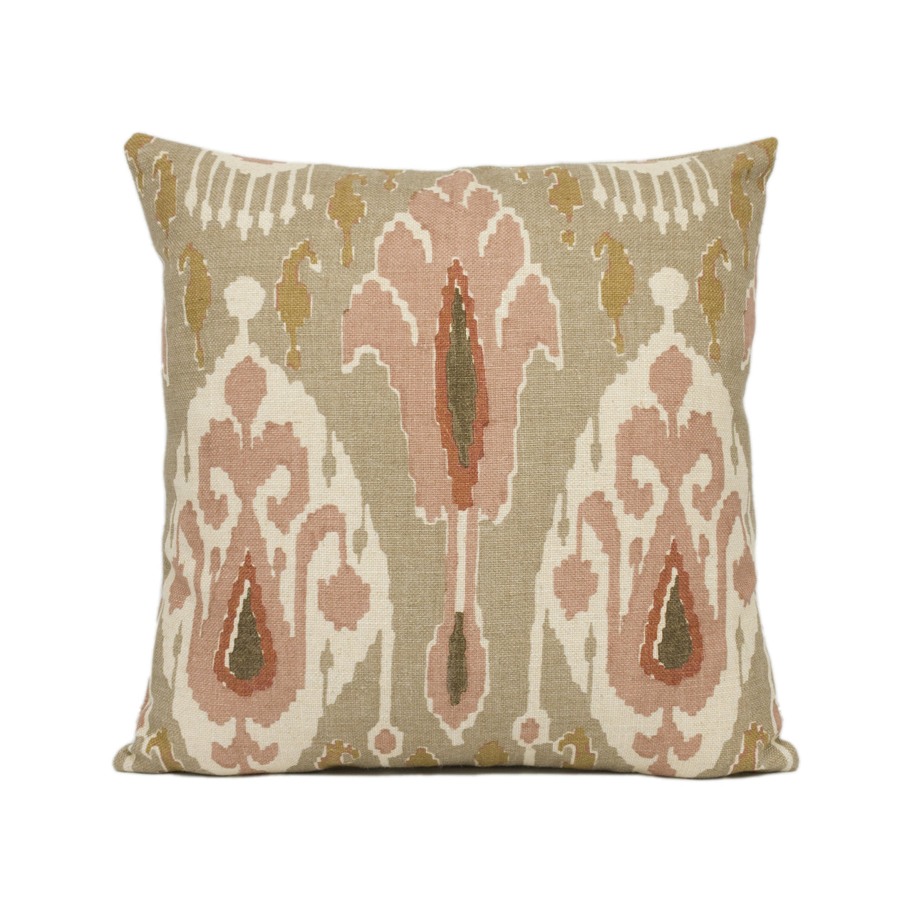 GP & J Baker - Ikat Bokhara - Neutral - Eastern Silk Road Linen Ikat Designer Cushion Cover - Luxury Throw Pillow - Handmade Home Décor