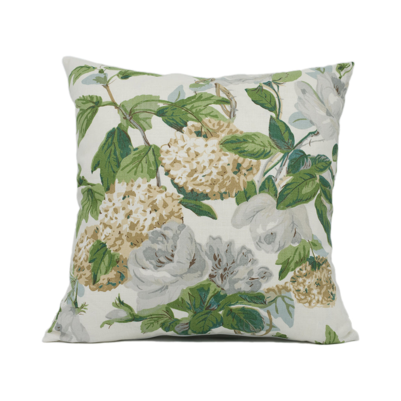 Cowtan and Tout - Rose & Hydrangea - Dove / Fern - Chic Classic Floral Cushion Cover - Handmade Throw Pillow - Designer Home Décor