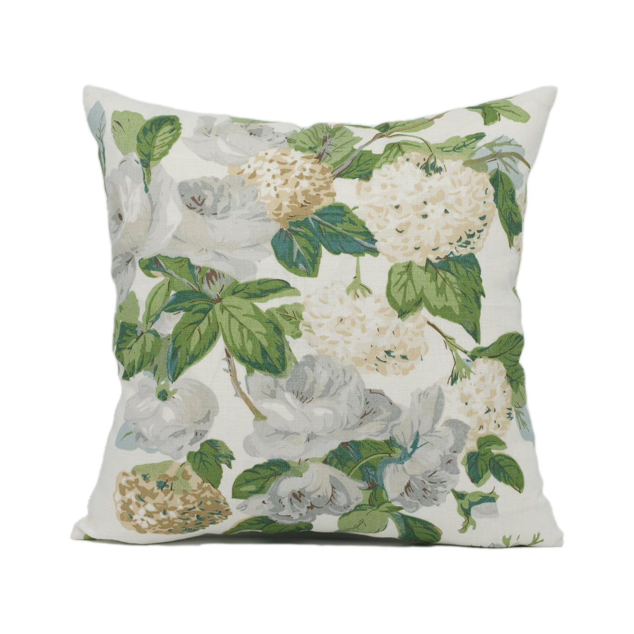 Cowtan and Tout - Rose & Hydrangea - Dove / Fern - Chic Classic Floral Cushion Cover - Handmade Throw Pillow - Designer Home Décor