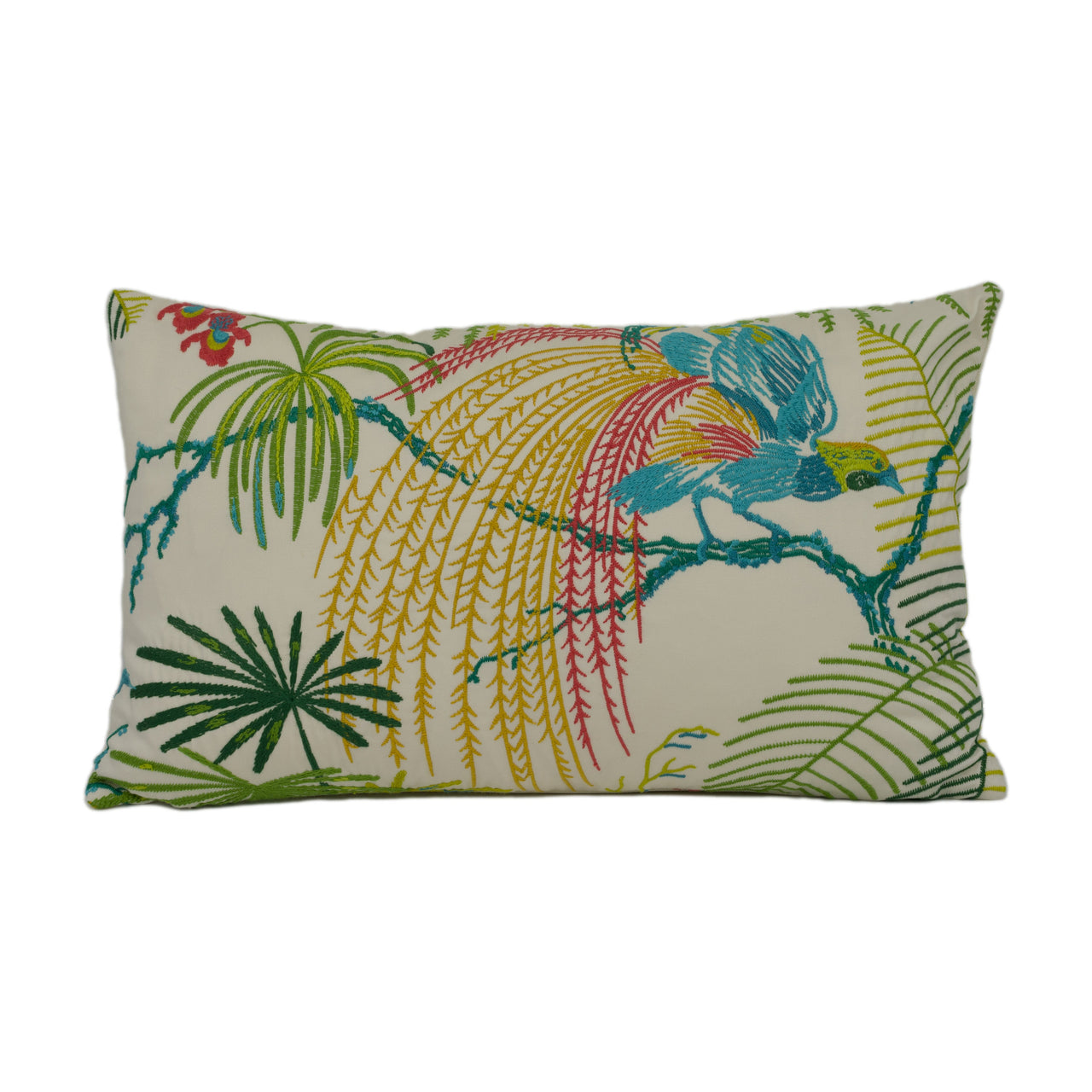 Sanderson - Rain Forest Embroidery - Tropical - Exotic Embroidered Cushion Cover - Handmade Throw Pillow - Designer Home Décor