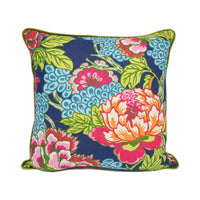 Thumbnail for Thibaut - Honshu - Navy - Large Scale Floral Japanese Garden Designer Cushion Cover - Luxury Throw Pillow - Handmade Home Decor