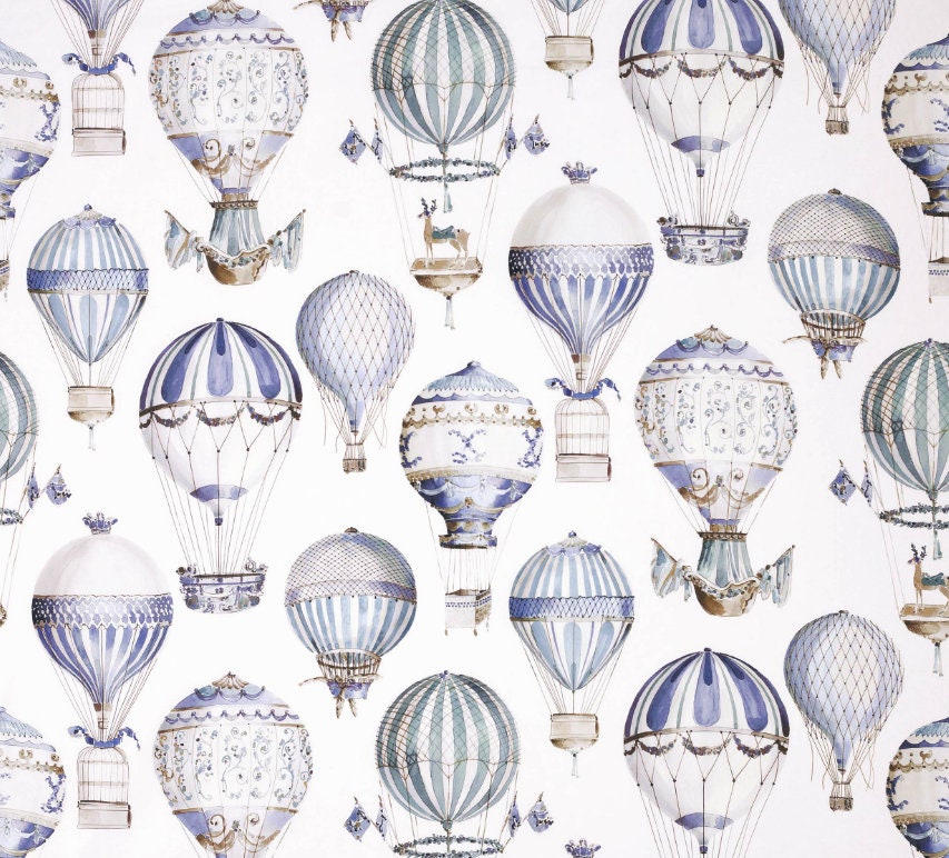 Manuel Canovas - L'Envol - Ciel - Whimsical Hot Air Balloon Designer Cushion Cover - Handmade Throw Pillow - Designer Home Décor