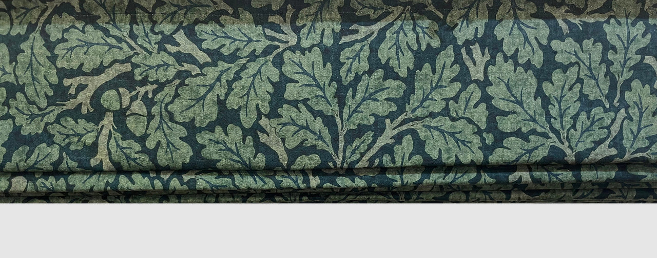 William Morris - Oak - Teal / Slate - Made To Measure Professionally Made Roman Blind