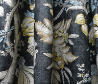 Thumbnail for Thibaut - Chatelain - Charcoal - Made to Measure Curtains - draper panels Designer Home Décor