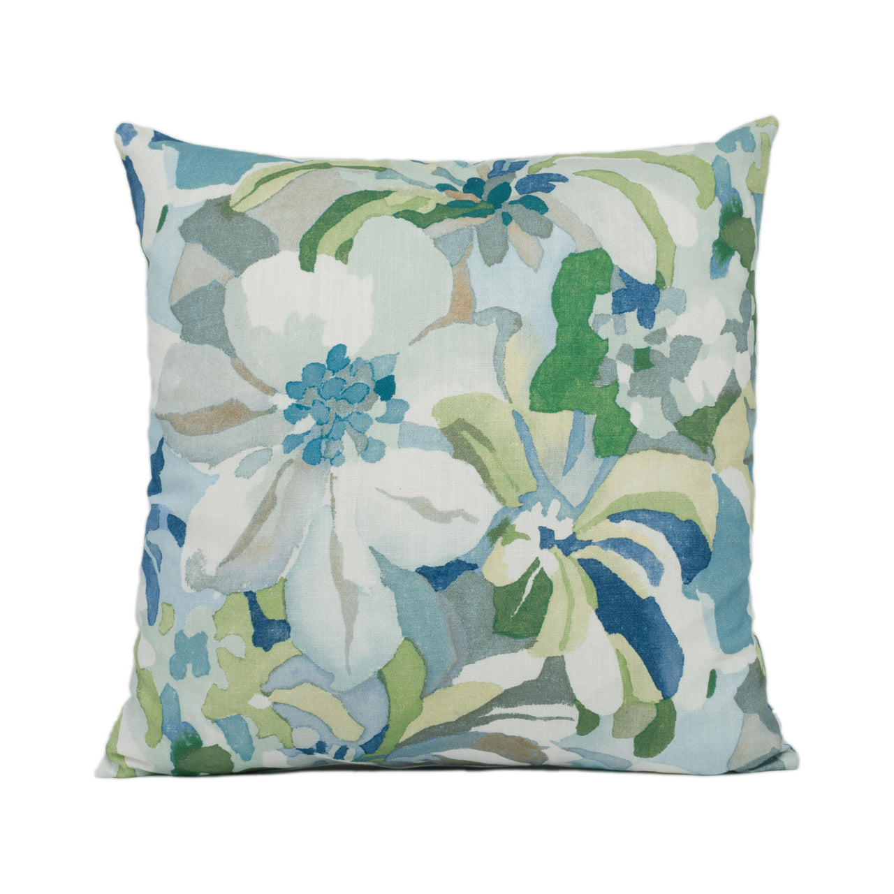 Jane Churchill - Hot House - Teal / Blue - Abstract Floral Cushion Cover - Handmade Throw Pillow - Designer Home Décor