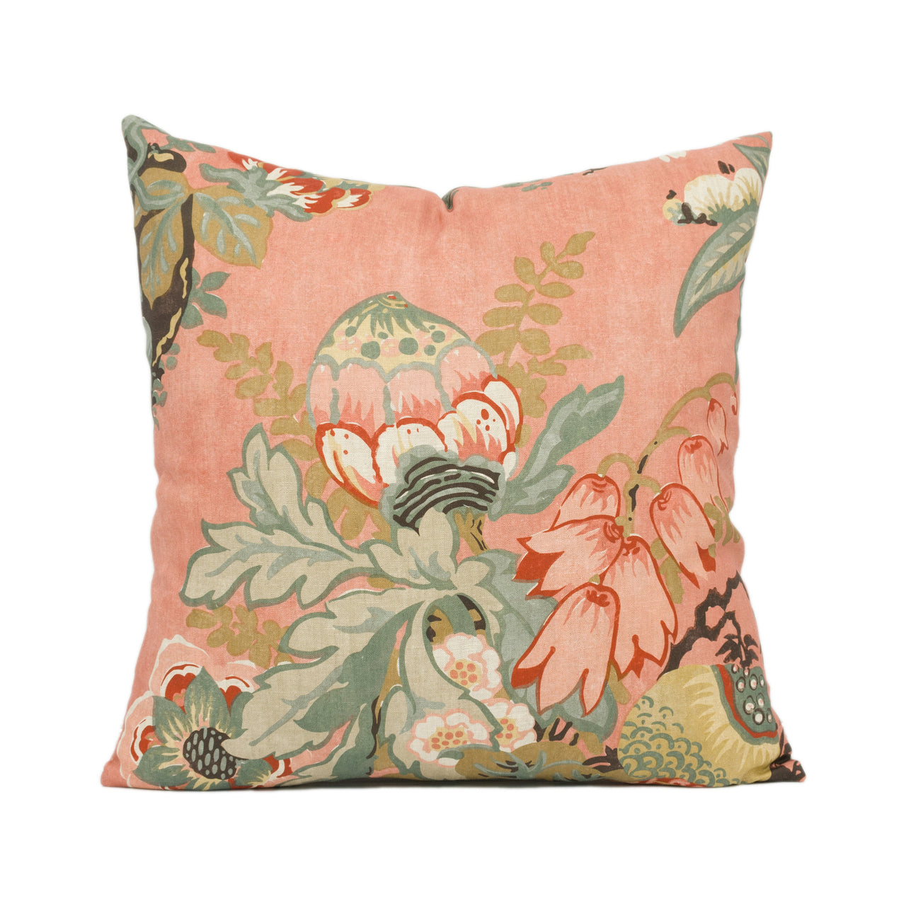 Anna French x Thibaut - Savoy Collection - Fairbanks - Salmon - Stunning Floral Cushion Cover - Handmade Pillow Throw - Luxury Home Décor