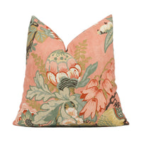 Thumbnail for Anna French x Thibaut - Savoy Collection - Fairbanks - Salmon - Stunning Floral Cushion Cover - Handmade Pillow Throw - Luxury Home Décor