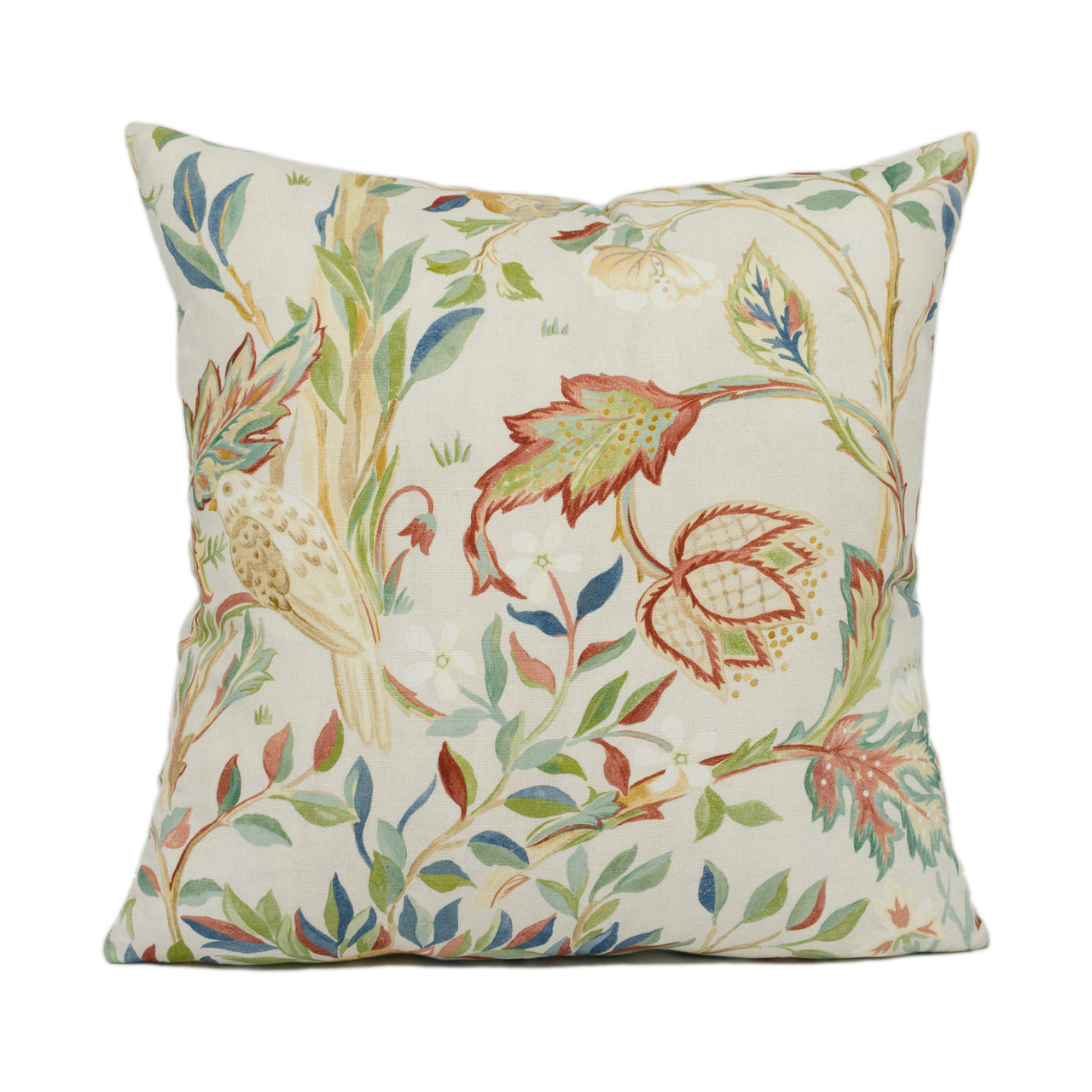 William Morris - Melsetter - Linen - Classic Floral Fruit Tree Bird Cushion Cover - Handmade Throw Pillow - Designer Home Décor