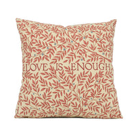 Thumbnail for William Morris - Love is Enough - Brick / Manilla - Classic English Design Cushion Cover - Handmade Throw Pillow - Designer Home Décor