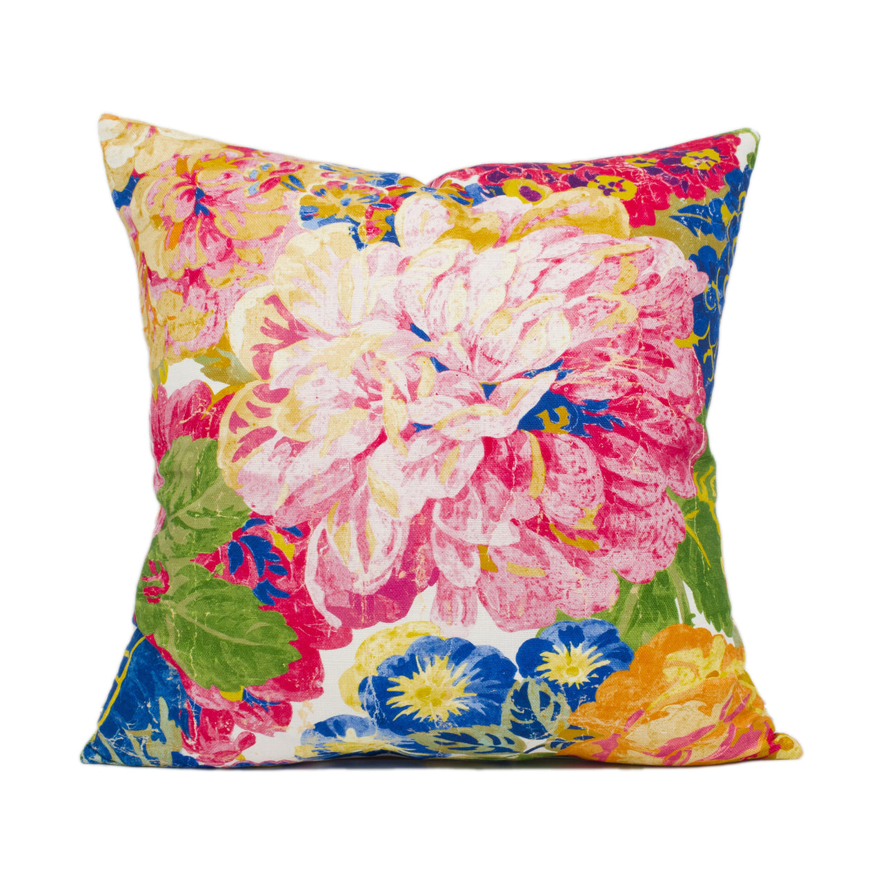 Sanderson - Very Rose and Peony - Multi - Bright Colourful Graphic Floral Cushion Cover - Handmade Throw Pillow - Designer Home Décor