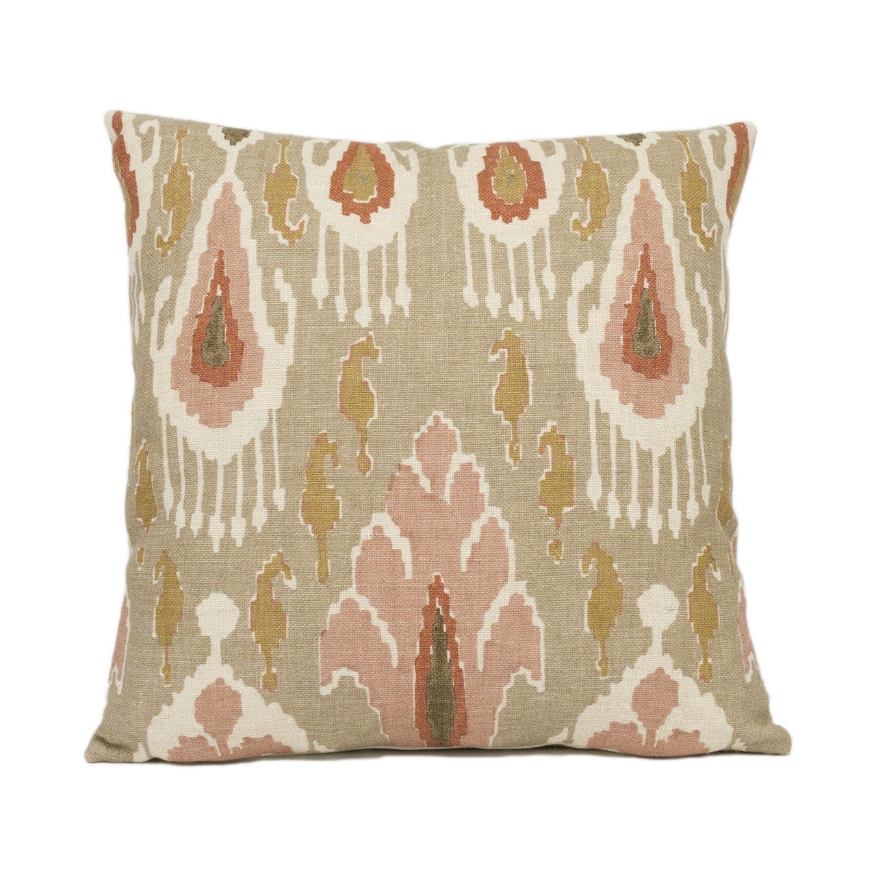 GP & J Baker - Ikat Bokhara - Neutral - Eastern Silk Road Linen Ikat Designer Cushion Cover - Luxury Throw Pillow - Handmade Home Décor