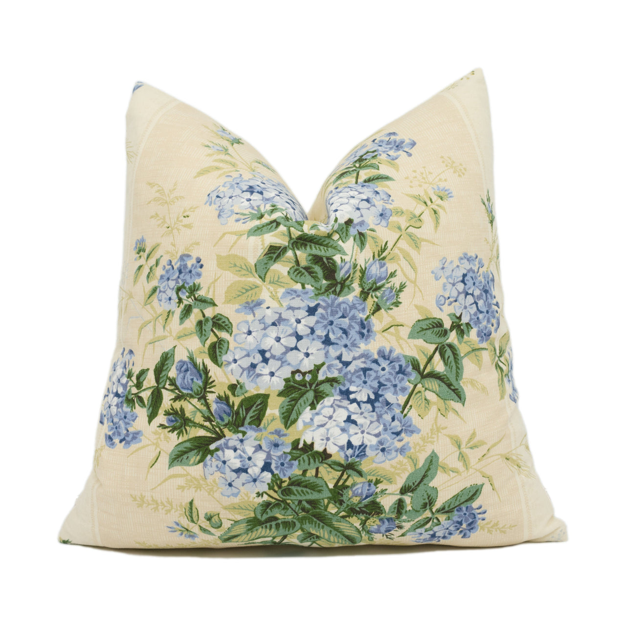 Colefax and Fowler - Plumbago - Bouquet - Classic Floral and Stripe Cushion Cover - Handmade Throw Pillow - Designer Home Décor