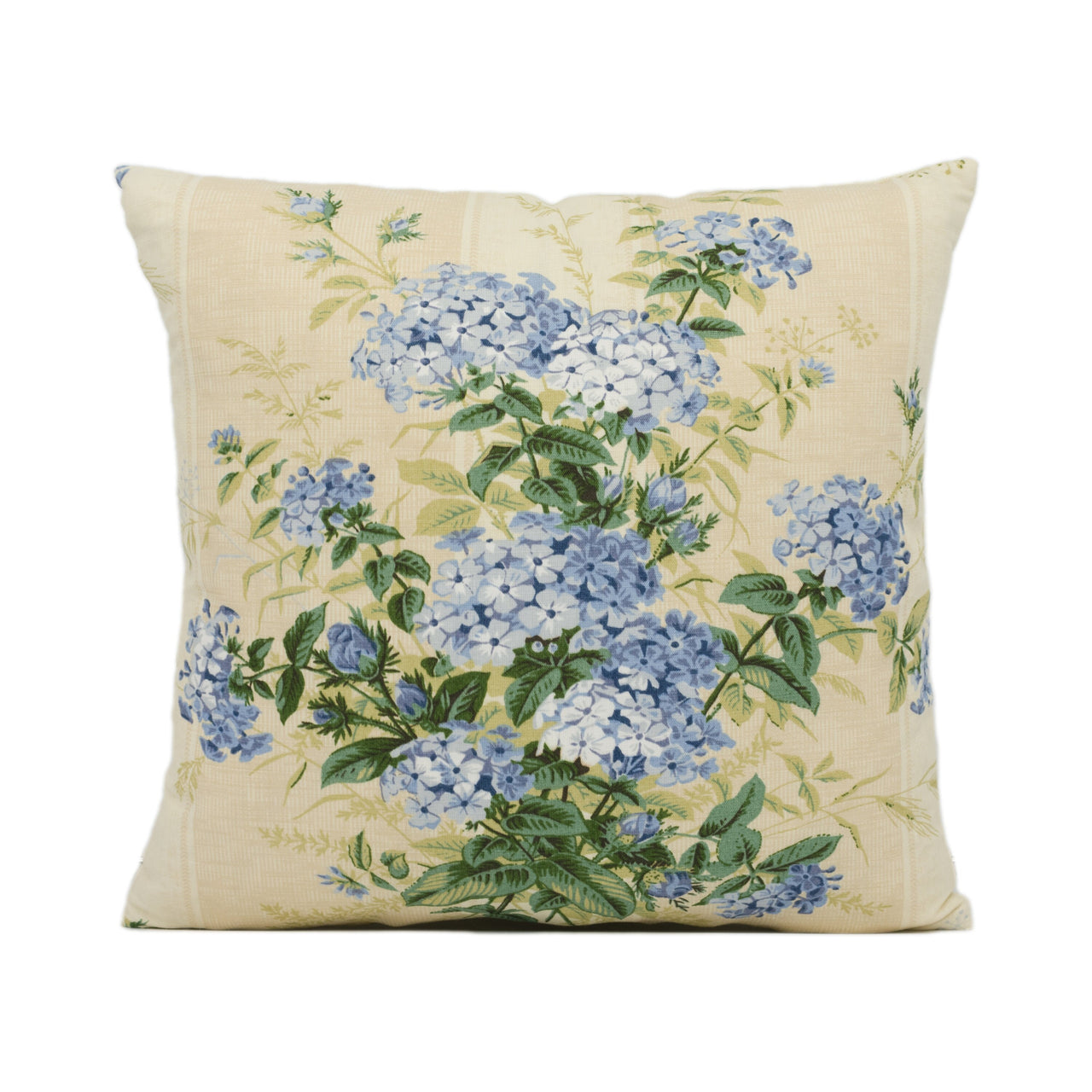 Colefax and Fowler - Plumbago - Bouquet - Classic Floral and Stripe Cushion Cover - Handmade Throw Pillow - Designer Home Décor