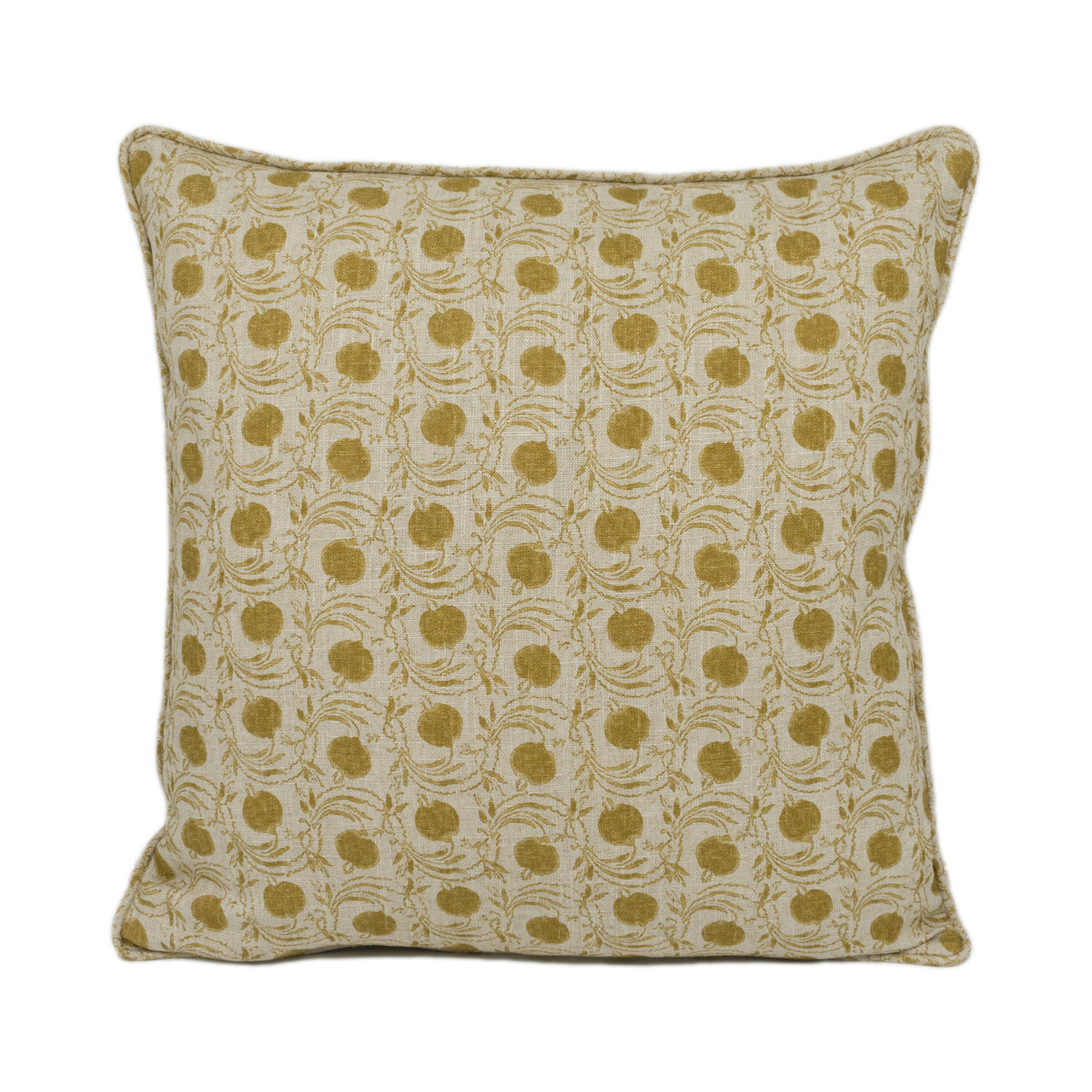 GP & J Baker - Seed Pod - Ochre - Small Scale Indian Inspired Designer Cushion Cover - Luxury Throw Pillow - Handmade Home Decor