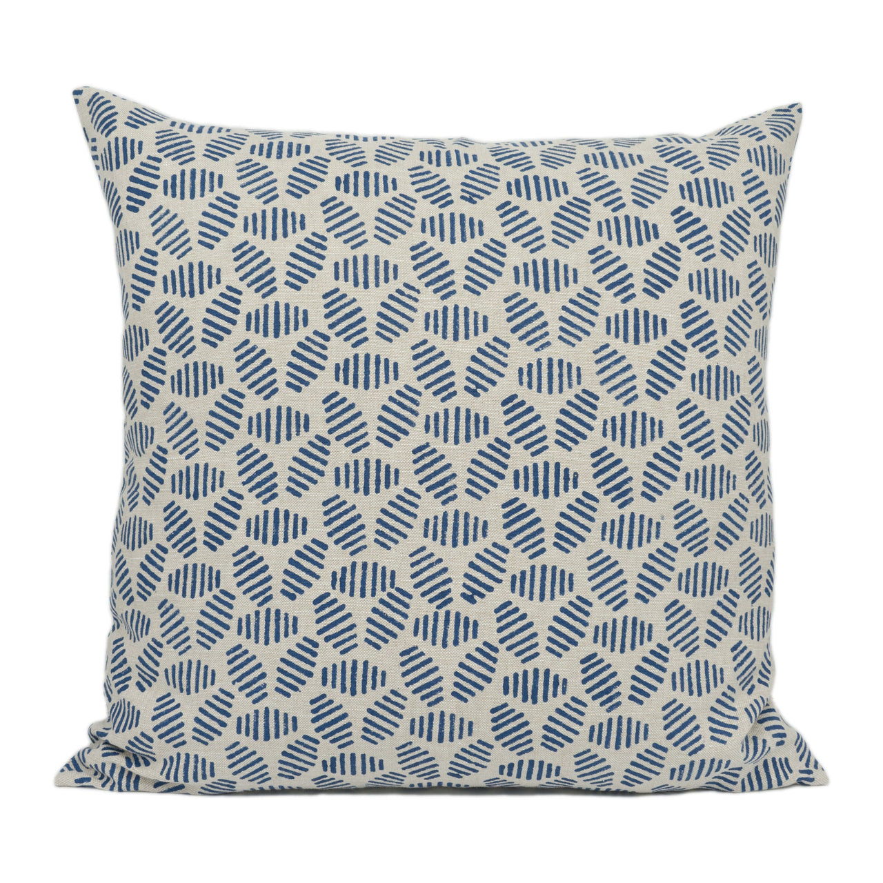 GP & J Baker - Bumble Bee - Indigo - Artisanal Hand Block Graphic Geometric Cushion Cover - Handmade Throw Pillow - Designer Home Décor