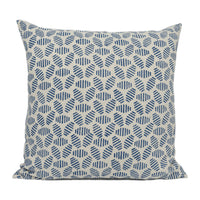 Thumbnail for GP & J Baker - Bumble Bee - Indigo - Artisanal Hand Block Graphic Geometric Cushion Cover - Handmade Throw Pillow - Designer Home Décor