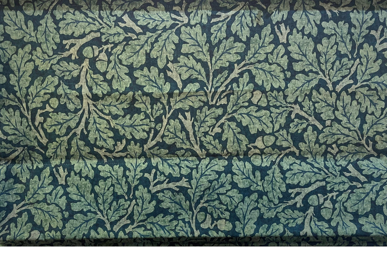 William Morris - Oak - Teal / Slate - Made To Measure Professionally Made Roman Blind