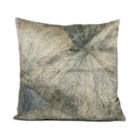 Thumbnail for Zoffany - Taisho - Fossil - Lavish Lotus Leaf Cushion Cover - Handmade Velvet Throw Pillow - Designer Home Décor