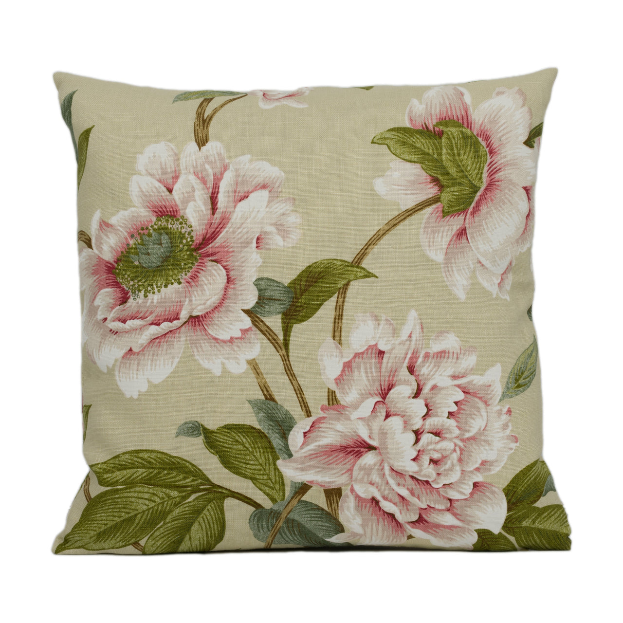 Colefax and Fowler - Giselle - Pink / Green - Spectacular Floral Botanical Designer Cushion Cover - Handmade Throw Pillow Luxury Home Décor