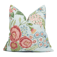 Thumbnail for Colefax and Fowler - Emmeline - Aqua - Lively Classic Floral Cushion Cover - Handmade Throw Pillow - Designer Home Décor