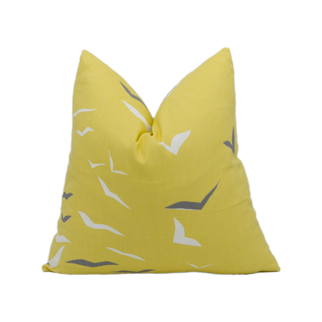 Scion - Flight - Lemon / Gull / Chalk - Retro Birds in Flight Cushion Cover - Handmade Throw Pillow - Designer Home Décor