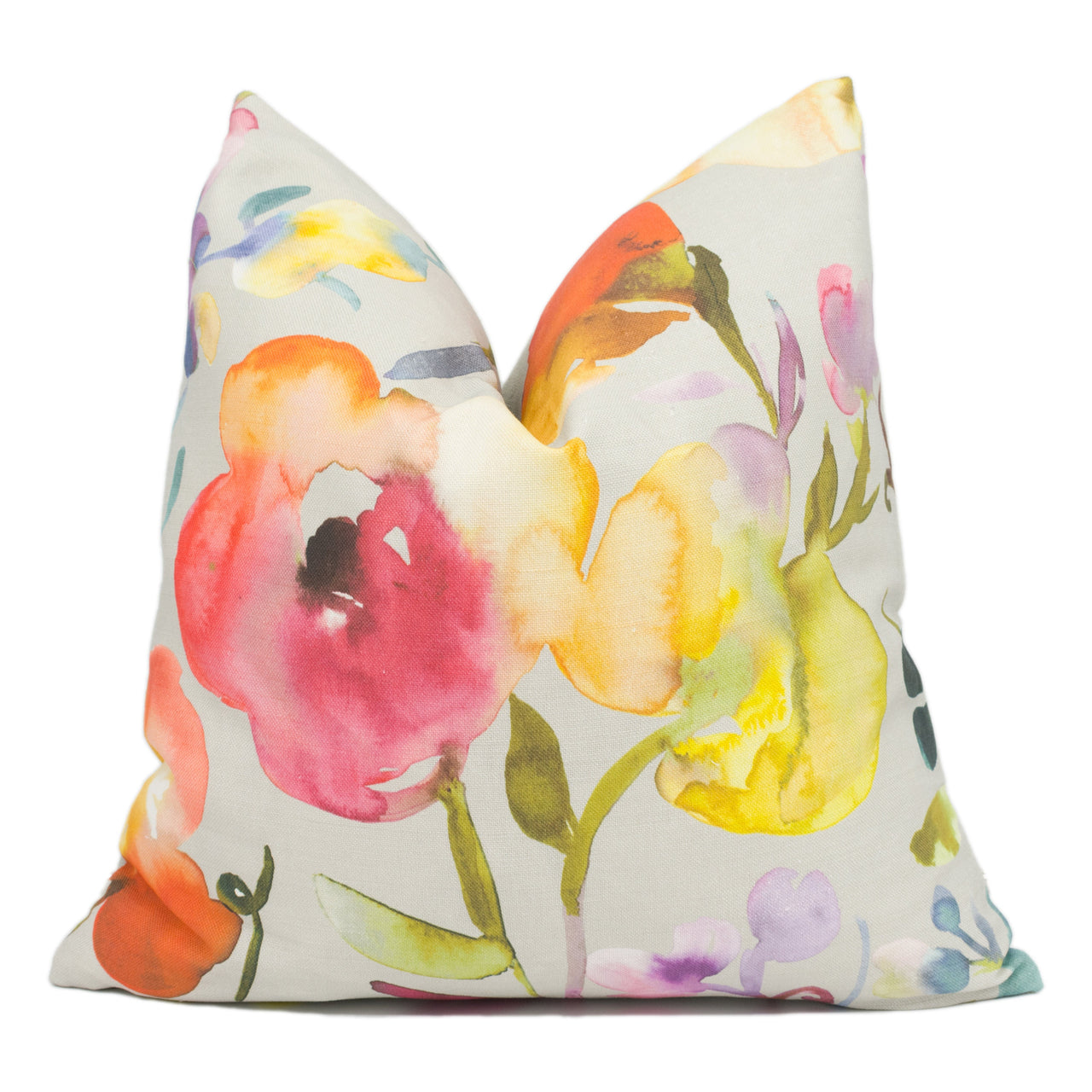 Voyage - Burilda - Grenadine - Modern Colourful Watercolour Floral Cushion Cover - Handmade Throw Pillow - Designer Home Décor