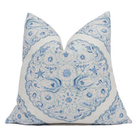 Thumbnail for Lee Jofa - Lido Print - Sky - Stunning Floral Paisley Cushion Cover - Handmade Throw Pillow - Designer Home Décor