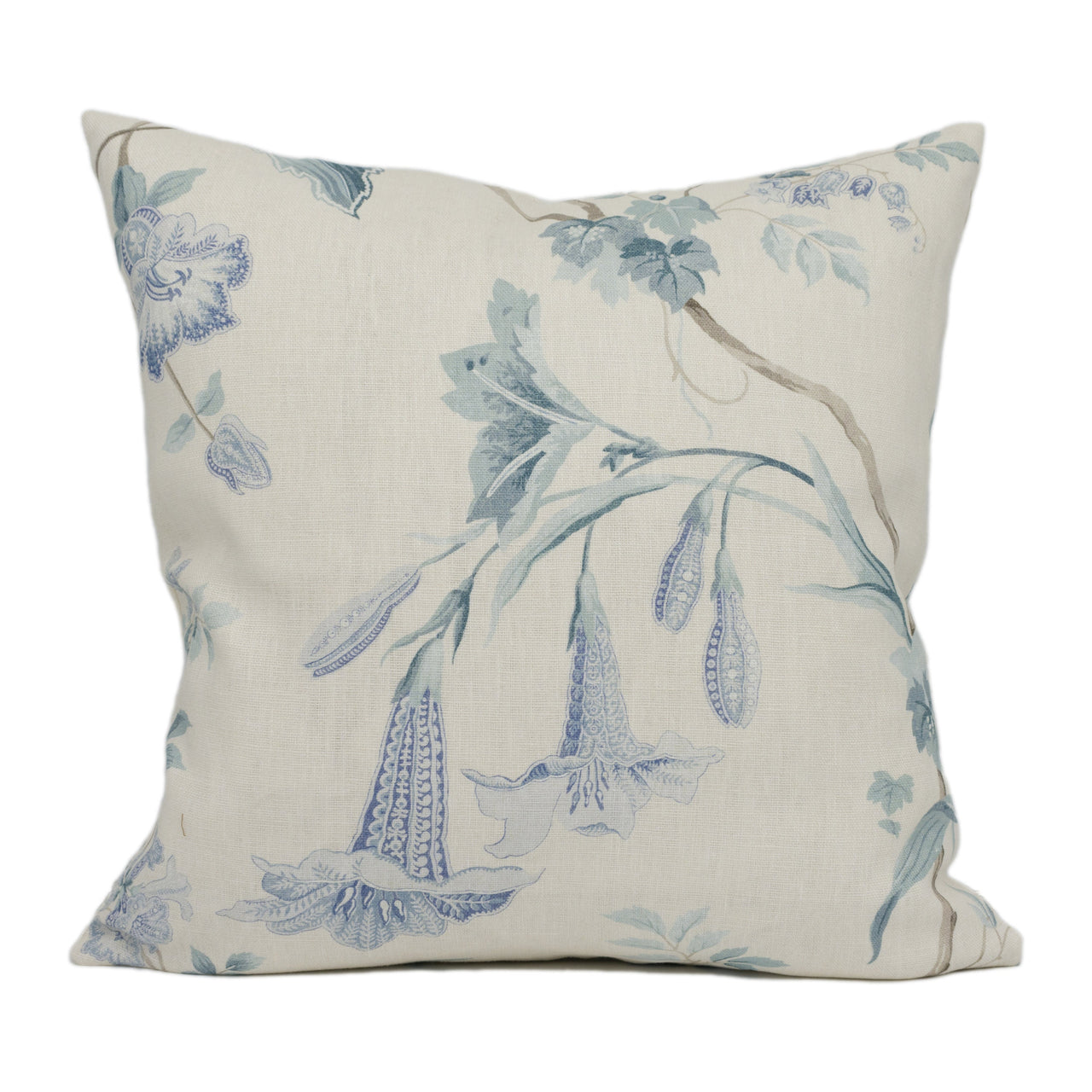 Colefax and Fowler - Datura - Blue - Subtle Demure Classic Floral Cushion Cover - Handmade Throw Pillow - Designer Home Décor