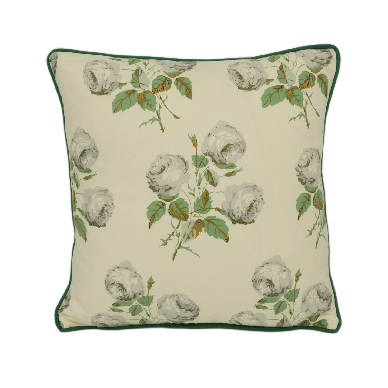 Colefax and Fowler - Bowood - Green / Grey Chintz - Classic Iconic Floral Designer Cushion Cover - Handmade Throw Pillow Luxury Home Decor