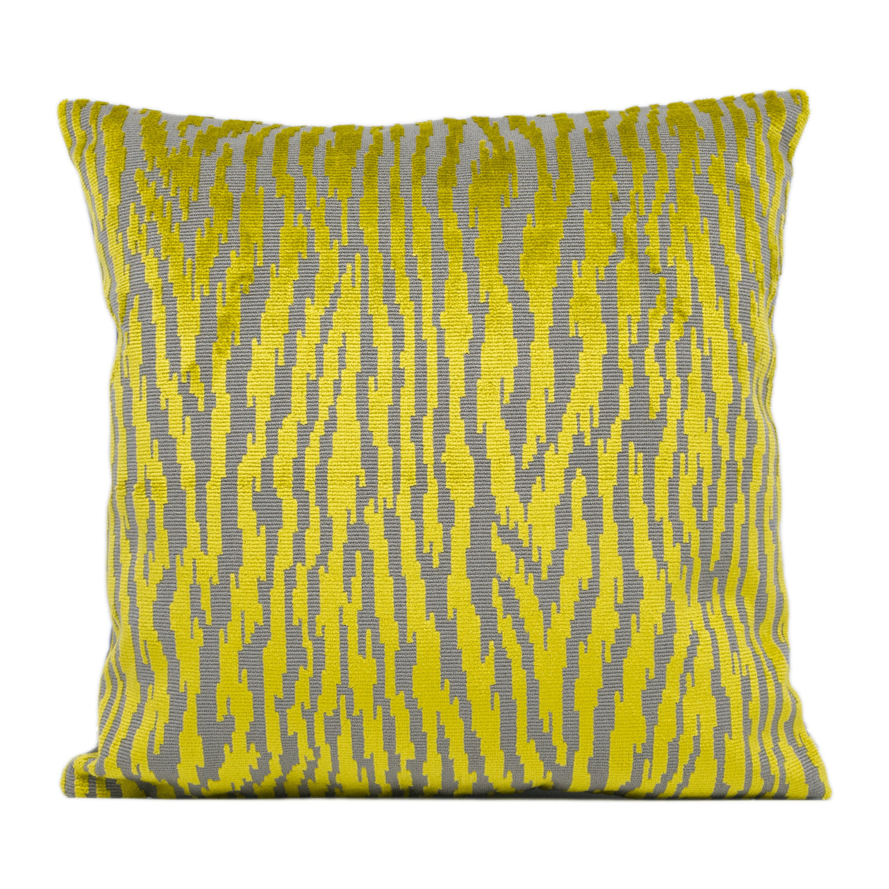 Harlequin - Nia - Chartreuse / Charcoal - Funky Animal Print Inspired Velvet Cushion Cover - Handmade Throw Pillow - Designer Home Décor