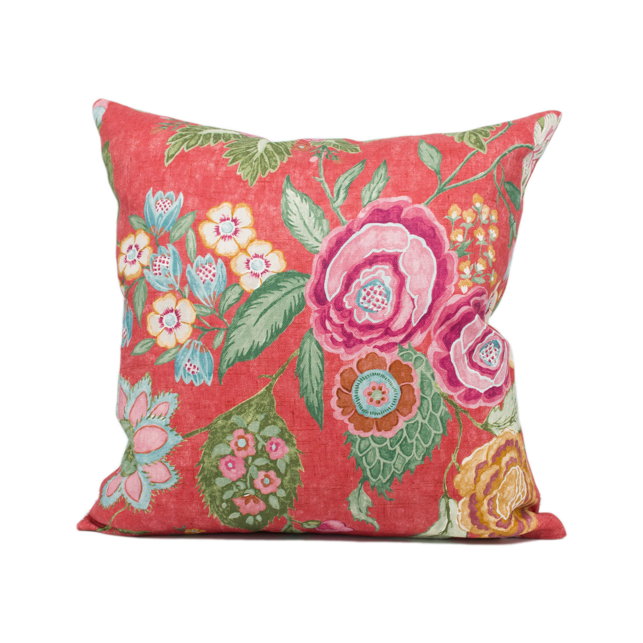 Colefax and Fowler - Emmeline - Red - Lively Classic Floral Cushion Cover - Handmade Throw Pillow - Designer Home Décor