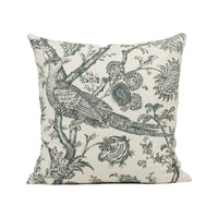 Thumbnail for Brunschwig & Fils - Cevennes print - Onyx - Floral Chinoiserie Inspired Bird Cushion Cover - Handmade Throw Pillow - Designer Home Décor