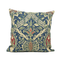 Thumbnail for William Morris - Granada - Indigo / Red - Ornate Fruit Trellis Cushion Cover - Handmade Throw Pillow - Designer Home Décor