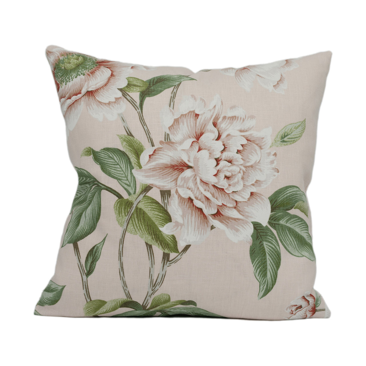 Colefax and Fowler - Giselle - Shell Pink - Spectacular Floral Botanical Designer Cushion Cover - Handmade Throw Pillow - Luxury Home Décor