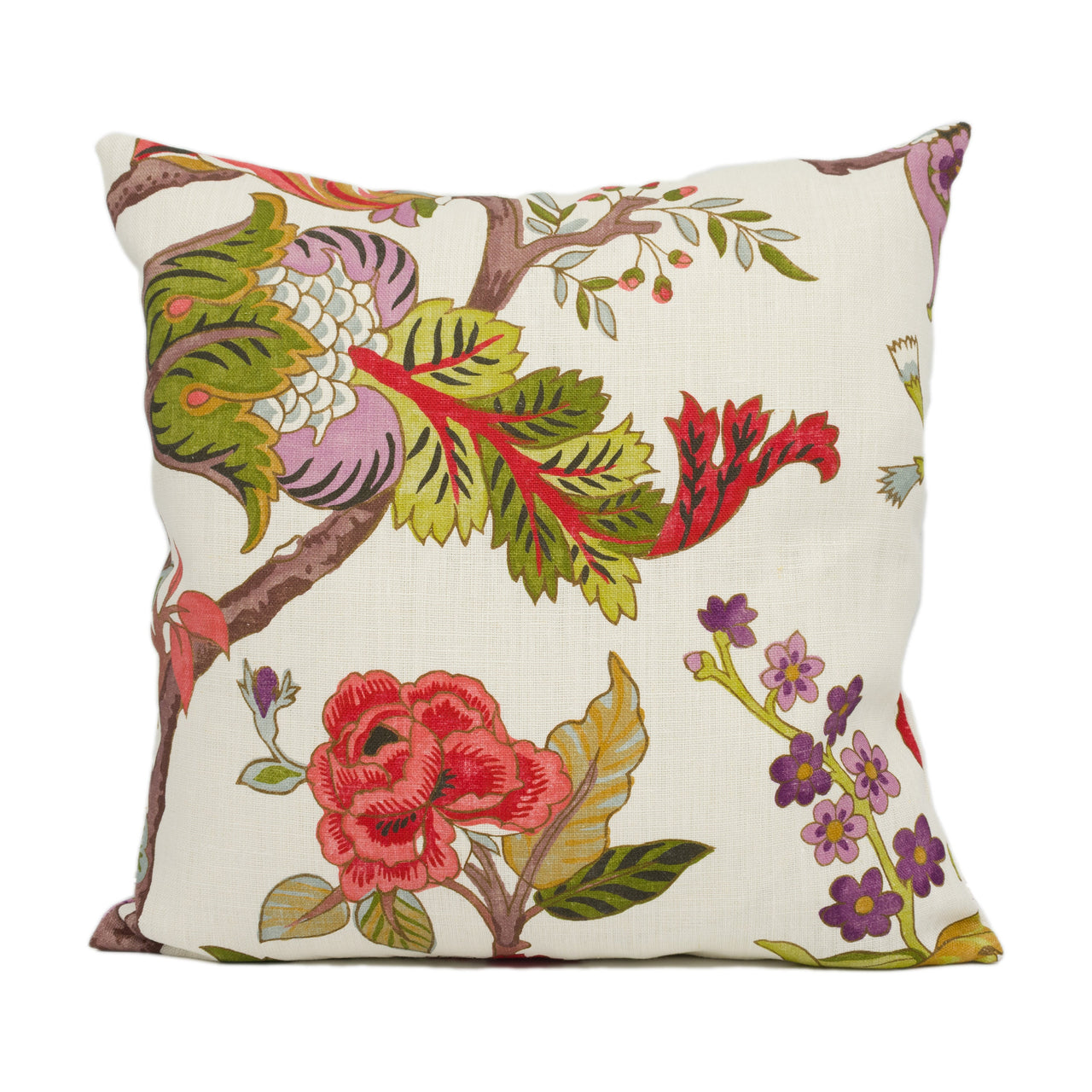 Sanderson - Fusang Tree - Cinnabar Red - Cushion Cover Throw Pillow Designer Home Decor