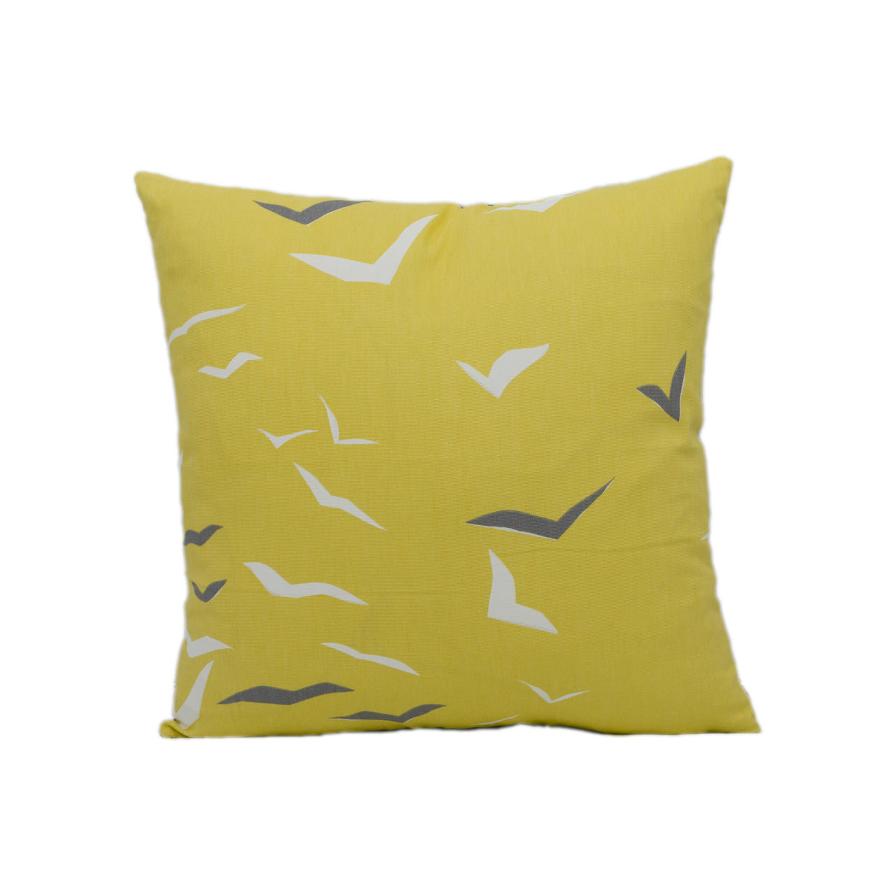 Scion - Flight - Lemon / Gull / Chalk - Retro Birds in Flight Cushion Cover - Handmade Throw Pillow - Designer Home Décor