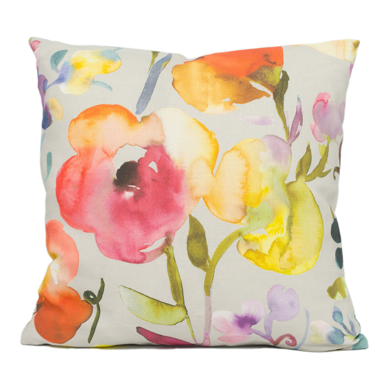 Voyage - Burilda - Grenadine - Modern Colourful Watercolour Floral Cushion Cover - Handmade Throw Pillow - Designer Home Décor